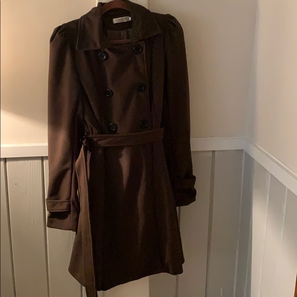 Army green pea coat